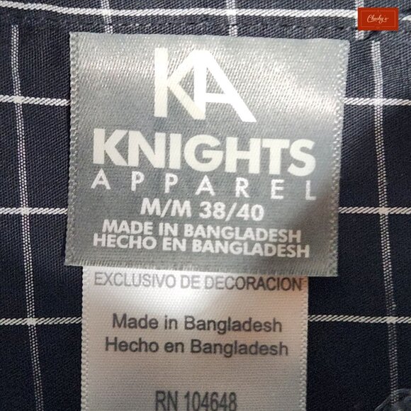 NEW KA Knights Apparel Black/White Long Sleeve Button Down Shirt with UGA(ID56) - Picture 7 of 8